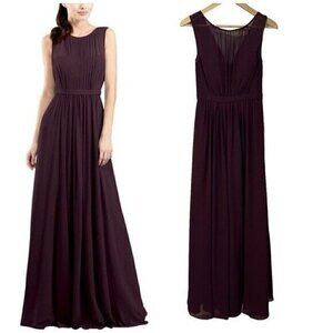 Bill Levkoff Burgundy Maxi Bridesmaids Dress Size 2